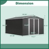 CAVINAS 10x12 FT Outdoor Utility Storage Shed with Lockable Doors,All Weather Tool Shed with Updated Frame Structure,Garden Shed for Patio,Black - 3 of 4
