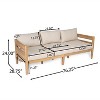 Christopher Knight Home Frode Outdoor 76" Rustic Upholstered 3-Seater Sofa with Slat Paneling - 3 of 4