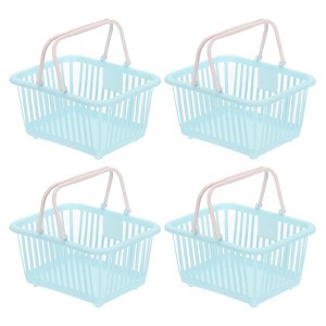 Unique Bargains Plastic Grocery Shopping Toy Organizing Mini Decorative Baskets 6.3" x 3.5" x 5.1" 4 Pcs - 1 of 4