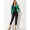 INSPIRE CHIC Women's 1 Button Lapel Collar Business Office Crop Suit Velvet Blazer - 3 of 4