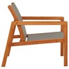 vidaXL Solid Eucalyptus Wood Gray Lounge Chair - Stylish Outdoor Weather-Resistant Patio and Garden Furniture with Breathable Textilene, Easy Assembly - 3 of 4