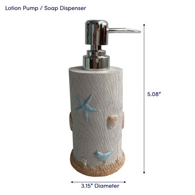 White Embossed Resin Nautical Bathroom Accessory Set, 4 Pieces