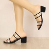 Allegra K Women's Clear Strap Block Heel Slide Sandals - 2 of 4