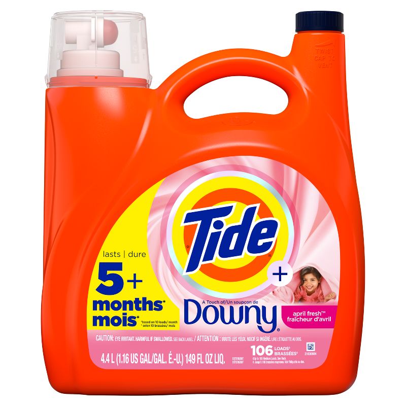 Tide Plus Downy High Efficiency Liquid Laundry Detergent - April Fresh, 1 of 11
