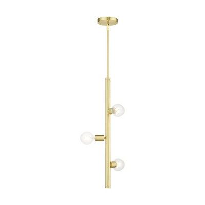 Livex Lighting Bannister 3 - Light Pendant in  Satin Brass