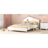KTMBDW Twin/Full Size Platform Bed Frame, Twin Size Bed with House-shaped Headboard, No Box Spring Needed - 3 of 4