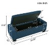 VYNXARIA 50" Textured Fabric Ottoman Bench: Rectangular Design with Hinged Lid for Seating, Footrest & Hidden Storage,Blue - 4 of 4
