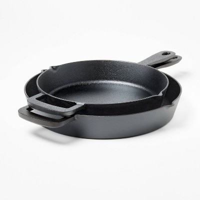 12&#34; Cast Iron Seasoned Skillet Black - Figmint&#8482;