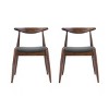 Wooden Dining Chairs Set of 2,Upholstered Round Backrest Dining Chairs, Armless Dining Chairs,Indoor Furniture-Koiai - 3 of 4