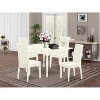 5-Piece Linen White Finish Solid Wood Top - Dining Room Set  - Seats 4 - 2 of 4