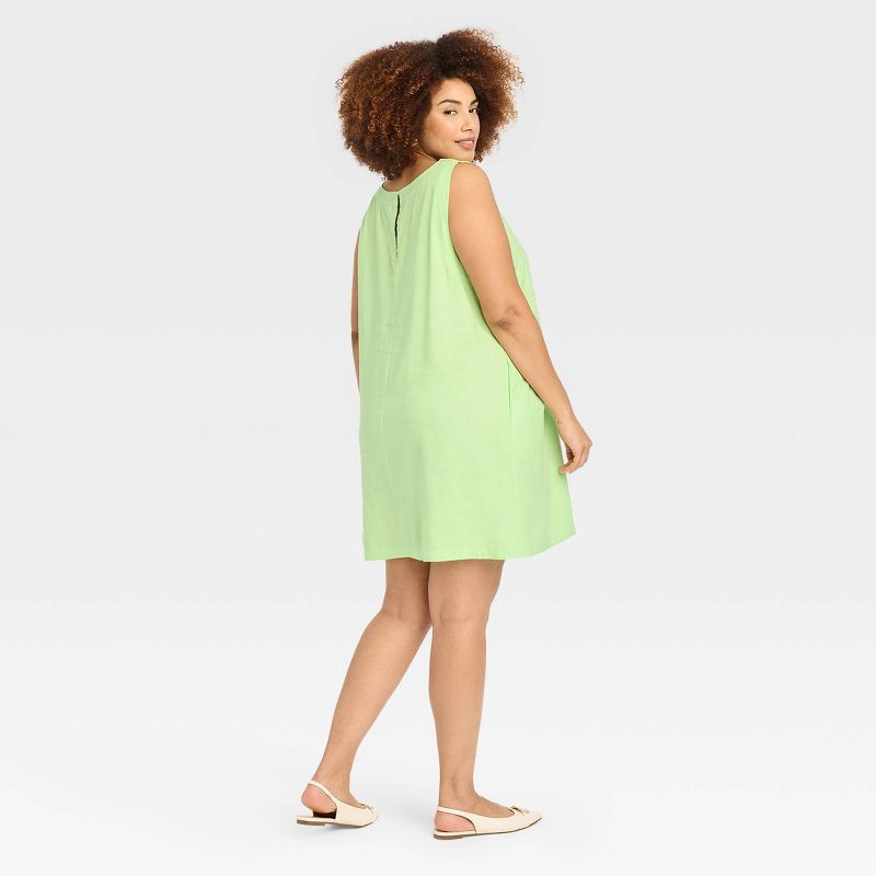 Women's Linen Mini Shift Dress - A New Day™, 3 of 12
