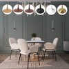 LeisureMod Bristol 27" Square Dining Table with Marbled White MDF Top and Steel Pedestal Base for Modern Kitchen and Dining Room - 4 of 4