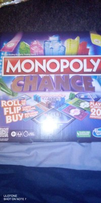 Monopoly Chance Fast-Paced 20 Minute Board Game for Kids and Family Ages 8  and Up, 2-4 Players 