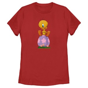 Women's Looney Tunes Easter Egg Tweety T-Shirt - 1 of 4