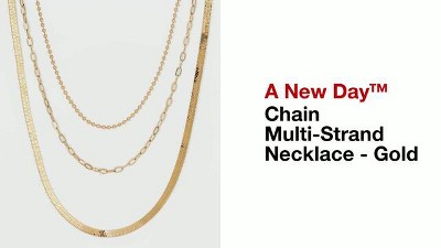 Ball Chain Multi-Strand Necklace - A New Day™ Gold