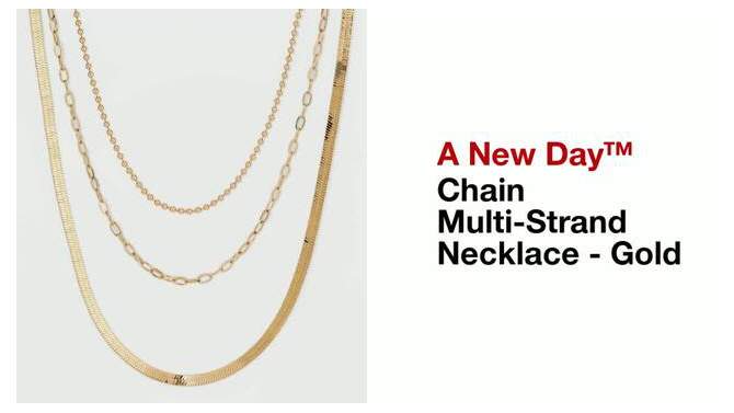 Chain Multi-Strand Necklace - A New Day&#8482; Gold, 2 of 8, play video