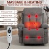 Bosmiller Rocker Recliner Chair with Vibration Massage and Heat, 360° Swivel Rocking, Ergonomic Lounge Chair with Side Pocket, Cup Holders - 3 of 4