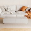 KIGFTSOD Modern Rectangular LED Lights Coffee Table with 2 drawers - 3 of 4