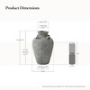 LuxenHome Rustic Antiqued Gray 15-Inch Tall Round Terracotta Urn Vase - 4 of 4