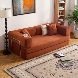 2-in-1 Memory Foam Sofa Bed - Modular Convertible Design, for Living Room, Bedroom and Apartment,No Assembly Required,Dark Grey - 1 of 4