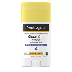 Neutrogena Sheer Zinc Vitamin E Sunscreen Stick - SPF 50 - 1.5 oz