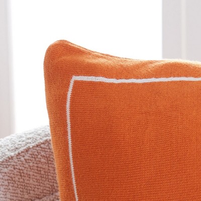 Orange Cotton Reversible Cuddle Weather Throw Pillow Set