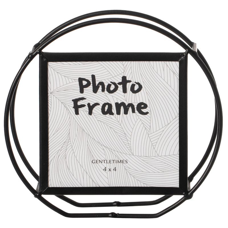 Fabulaxe Modern Circle Shape Black Metal Decor Photo Frame for Tabletop Display, 5 of 8