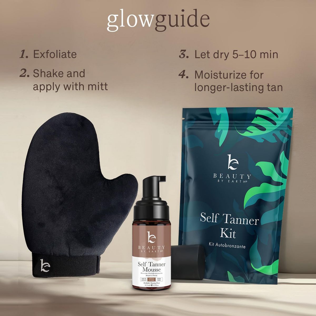 Beauty by Earth Self Tanner Mousse and Application Kit Bundle - thumbnail 10