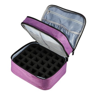 Unique Bargains Double-layer Nylon Nail Polish Carrying Case 1Pc