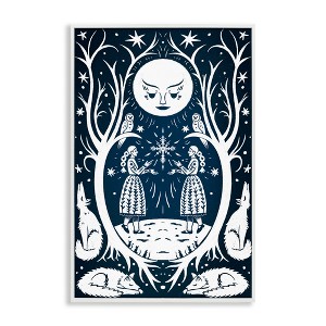 Stupell Industries Woodland Folk Girls with Moon Framed Giclee Art - 1 of 4