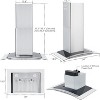 30 in. Silver Stainless Steel Wall Mount Range Hood with 380 CFM 3-Speed Fan, Tempered Glass, LED Lights, Permanent Dishwasher-Safe Filters - 2 of 4
