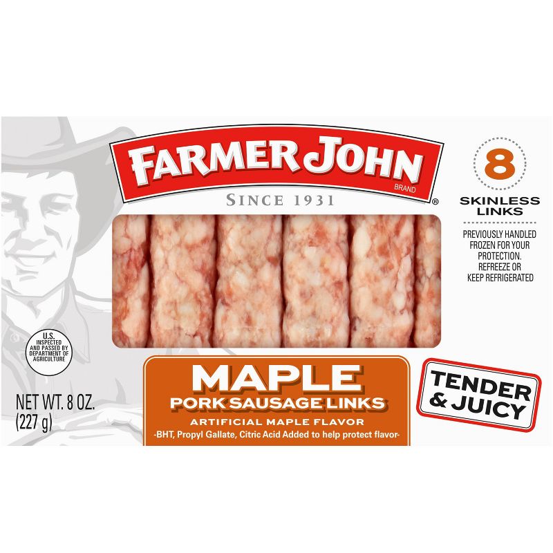 Farmer John Maple Pork Sausage Links - 8oz/8ct, 1 of 4