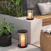 Black Metal and Glass Battery LED Outdoor Lantern Clear/Black - Threshold™ - 2 of 4