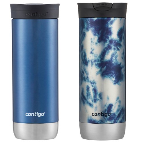 Contigo Huron 2.0 20oz Stainless Steel Travel Mug with SNAPSEAL Lid 2pk  Blue Corn/Acid Wash