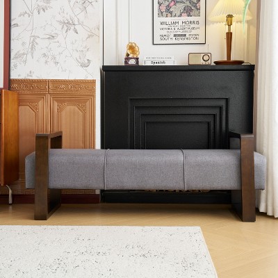 VYNXARIA Sleek and Stylish Long-shaped Ottoman, Gray