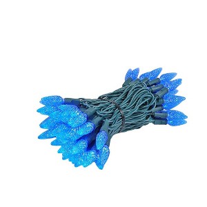 Novelty Lights C6 Coaxial 4-Pack 24 Feet 70 Blue LED Christmas String, Commercial Grade Green Wire - 1 of 4