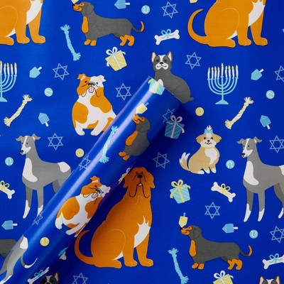 75 sq ft Hanukkah Wrap Dog Print