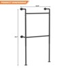 Aheaplus 3.5-13FT Reversible Pipe Clothing Rack for Hanging Clothes, Corner Wall Mounted Closet System - 3 of 4