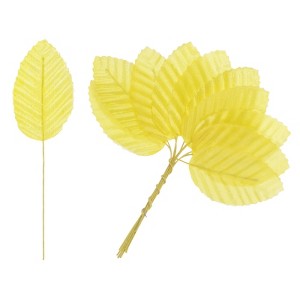 Unique Bargains Artificial Silk Wire Single Flower Leaves for DIY - 1 of 4