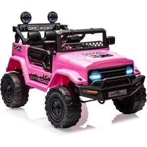 12V Kids Ride-On Car Truck with Remote Control, Battery Powered Electric Vehicle for Toddlers Ages 1-3, Spring Suspension, LED Lights, Music - 1 of 4