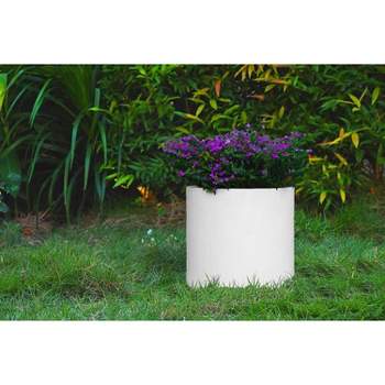 Rosemead Home & Garden, Inc. 9.8" Wide Modern Indoor/Outdoor Concrete/Fiberglass Planter Pure White