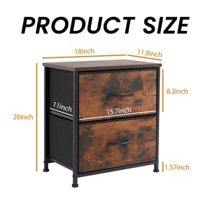 Gulches Modern 2-Pack Chest of Drawers, Brown, Metal Frame, Wood Top, Fabric Drawers, 17.7"L¡Á11.8"W¡Á20"H - 1 of 4