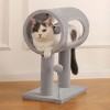 Gray Indoor Cat Tree with Tunnel Bed, Scratching Post & Hanging Ball, 20.5" Cat Tower for Kittens and Small Cats, Cozy Playhouse Furniture - 3 of 4
