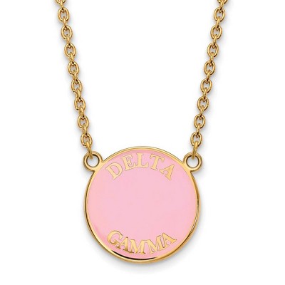 Black Bow Jewelry 14k Yellow Gold Plated Sterling Silver Delta Gamma Greek Life Necklace 18 Inch