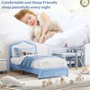 Homhougo Twin-XL Upholstered Bed Frame with Storage Drawers, Cute Girls & Boys Bed with Adjustable Headboard Blue - 4 of 4