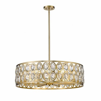 Heirloom Brass and Crystal 8-Light Chandelier