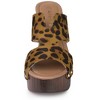 Allegra K Women's Faux Suede Peep Toe Platform Block Heel Slides Sandals - 2 of 4