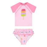 Andy & Evan Toddler Girl'S Rashguard Set Pink, Size 2T