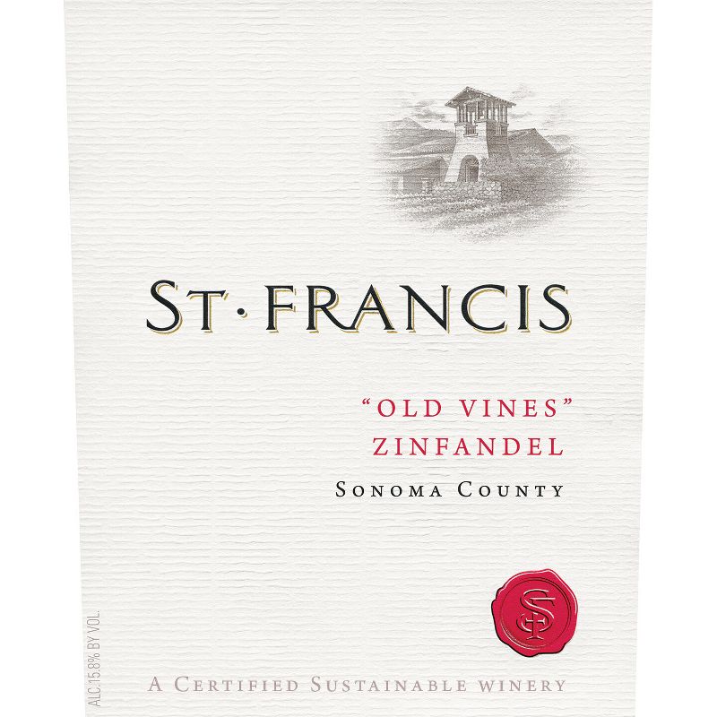 St. Francis Old Vines Zinfandel Wine - 750ml Bottle, 3 of 9