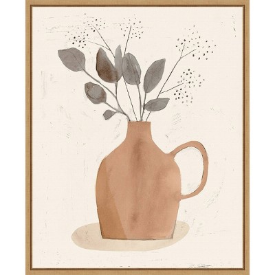 16 X 20 La Planta Ii Floral Vase By Victoria Barnes Framed Canvas Wall Art  - Amanti Art : Target